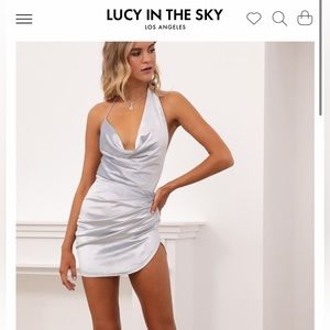 Lucy in the sky silver velvet mini dress